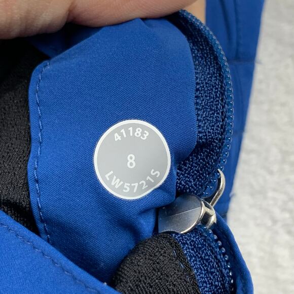 Lululemon Run Dog Runner Pant Womens 8 Limitless Blue Rulu Lined Stretch Glyde - Picture 6 of 14